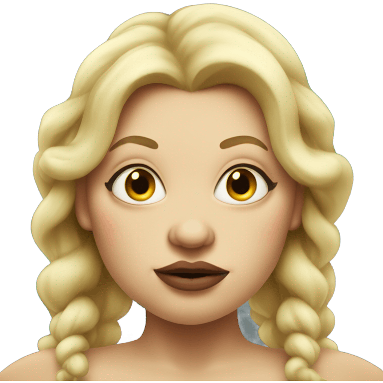 fat Blond ogre woman with big lips and long eyelashes  emoji