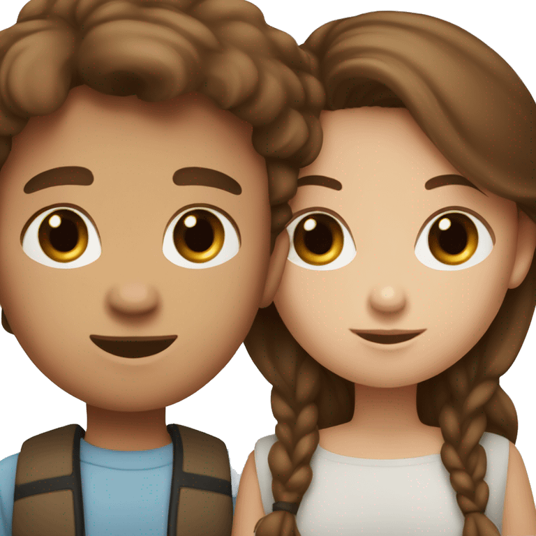 Blue-eyed brown-haired boy with brown-eyed brown-haired girl emoji