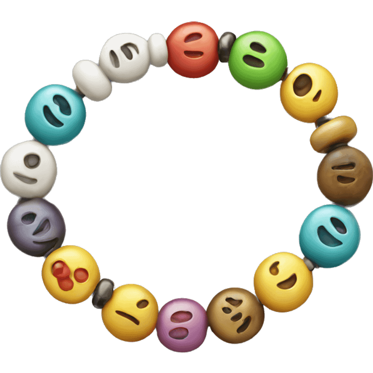 bracelet with tiny beads and circular letter beads emoji