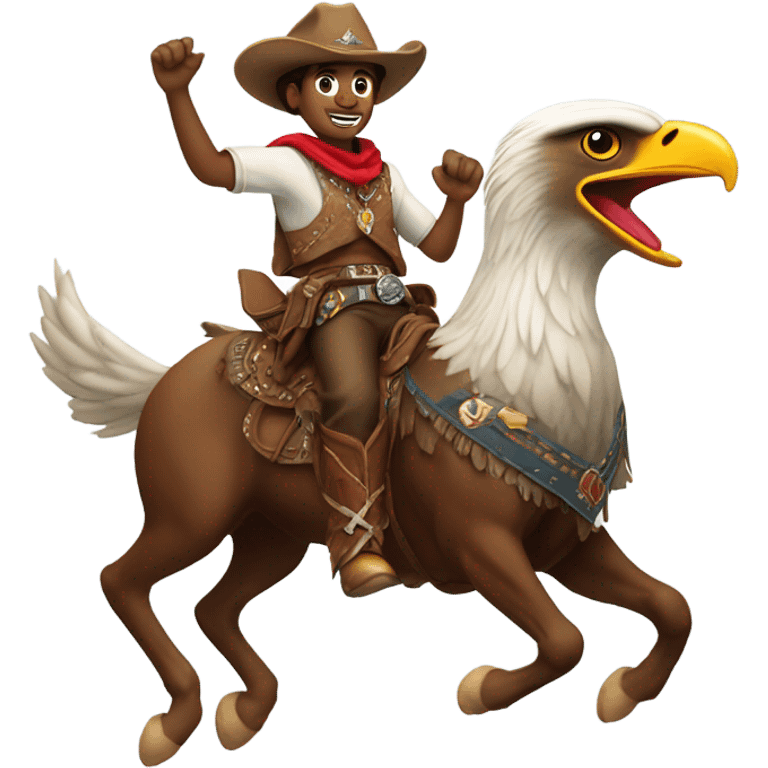 Cowboy riding eagle emoji