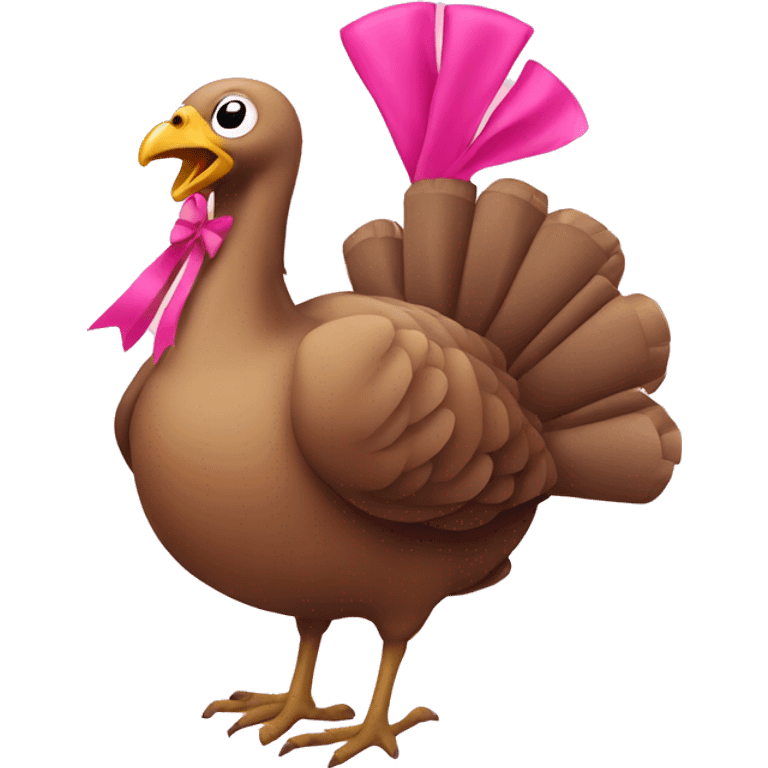 Turkey with a pink bow emoji