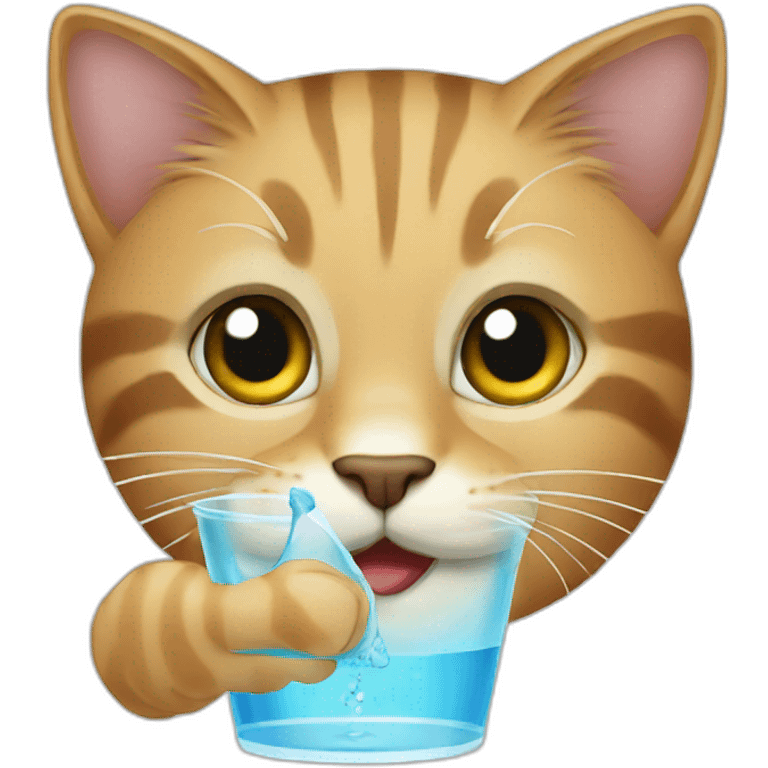 Cat drink water emoji