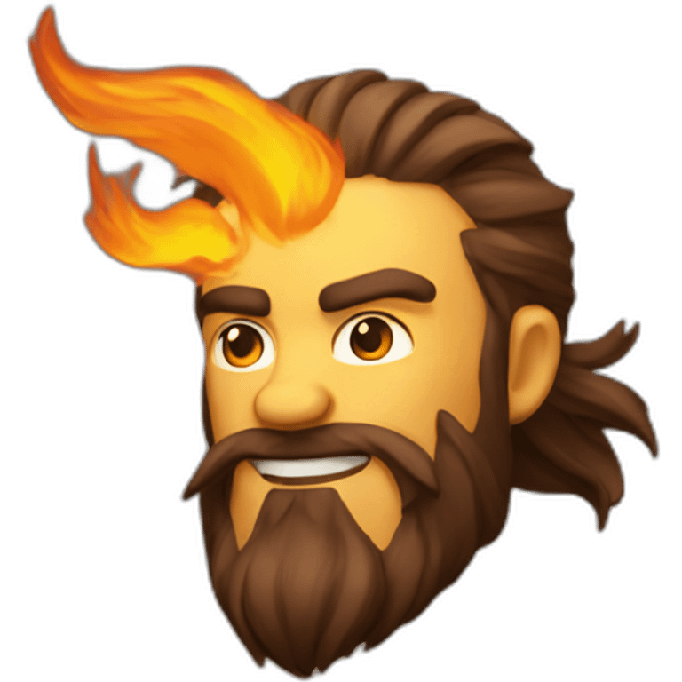 Fire Bender with beard emoji