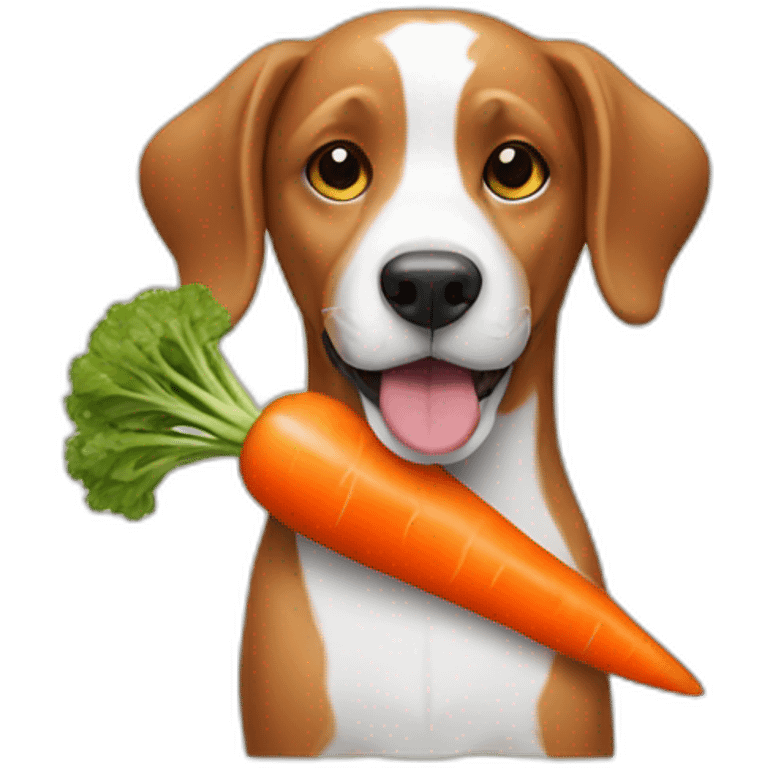 dog holding carrot emoji