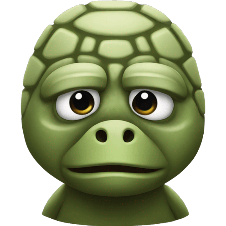 Turtle with moai face emoji