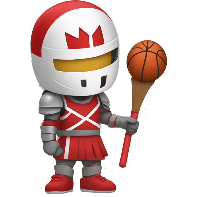 Red and  white Knight playing  girls basketball emoji