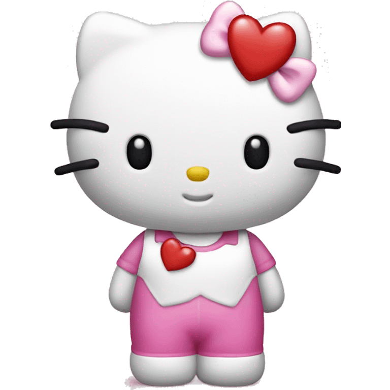 Hello kitty with heart emoji