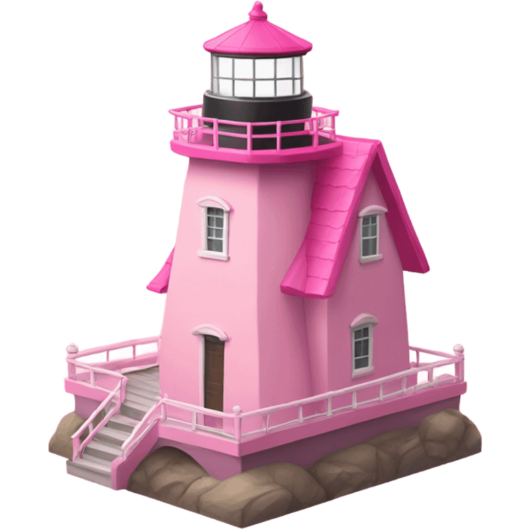 pink lighthouse (all its elements must be pink) emoji