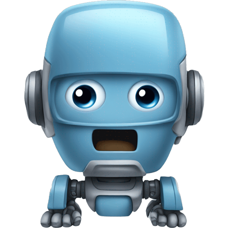 cute blue gray robot emoji