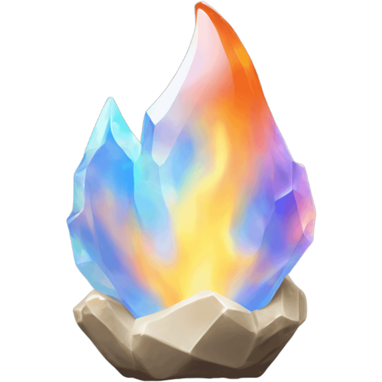 opal crystal flame fire shape emoji