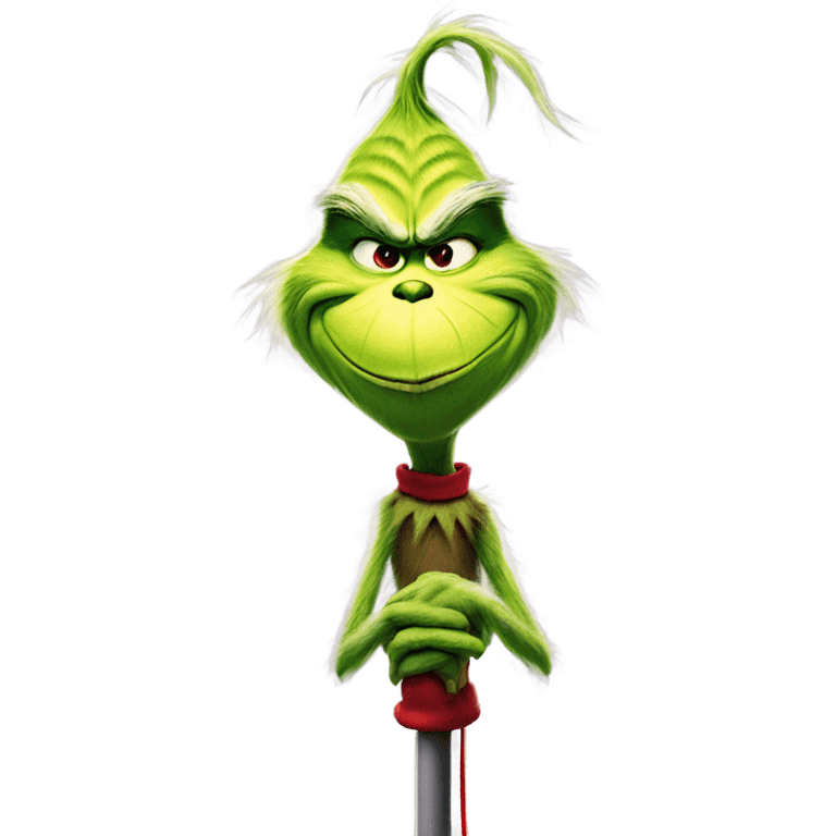 The grinch on a pogo stick  emoji