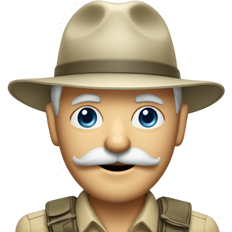 Old White South African safari guide with moustache  emoji