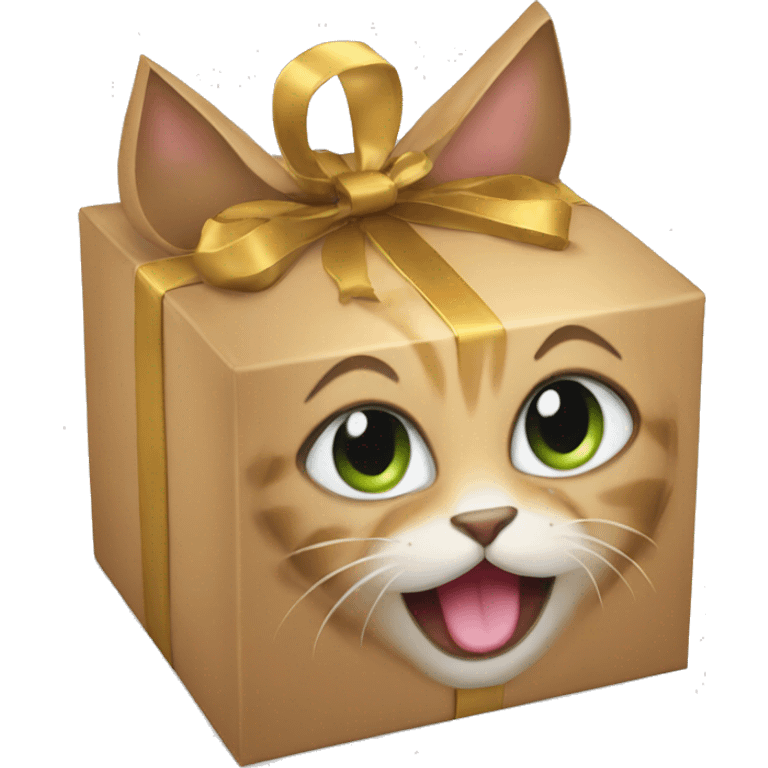 cat gift box emoji