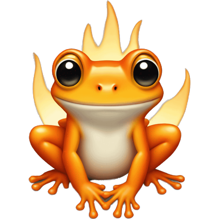 and orange frog with a white flame shape on its chest emoji