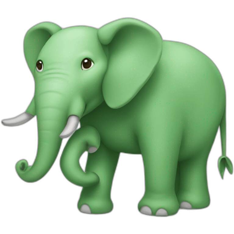 A green elephent emoji