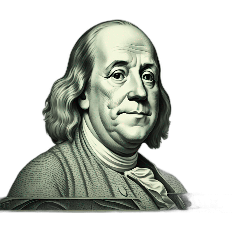 Benjamin Franklin dollar sitting emoji