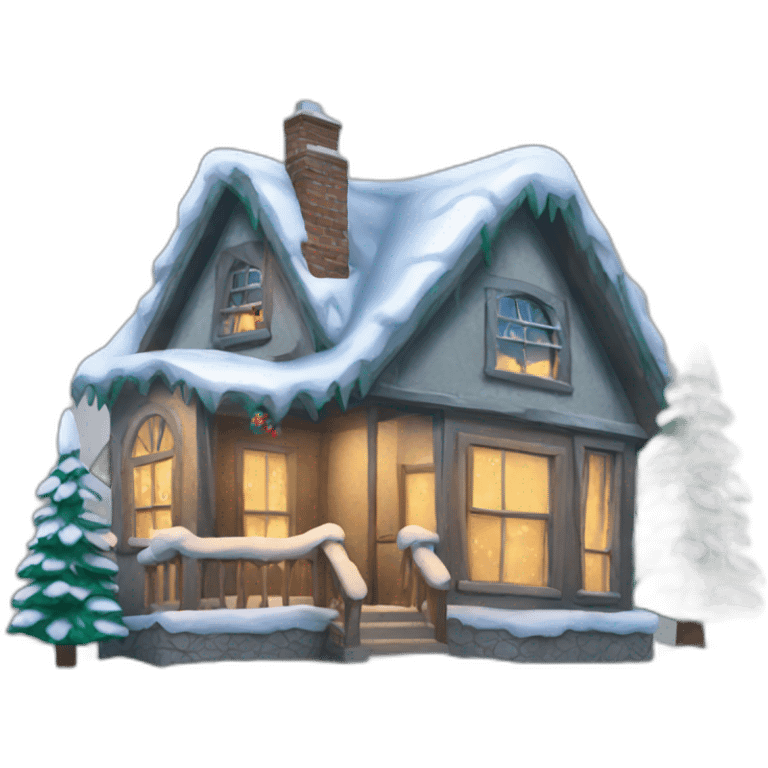 happy christmas house emoji