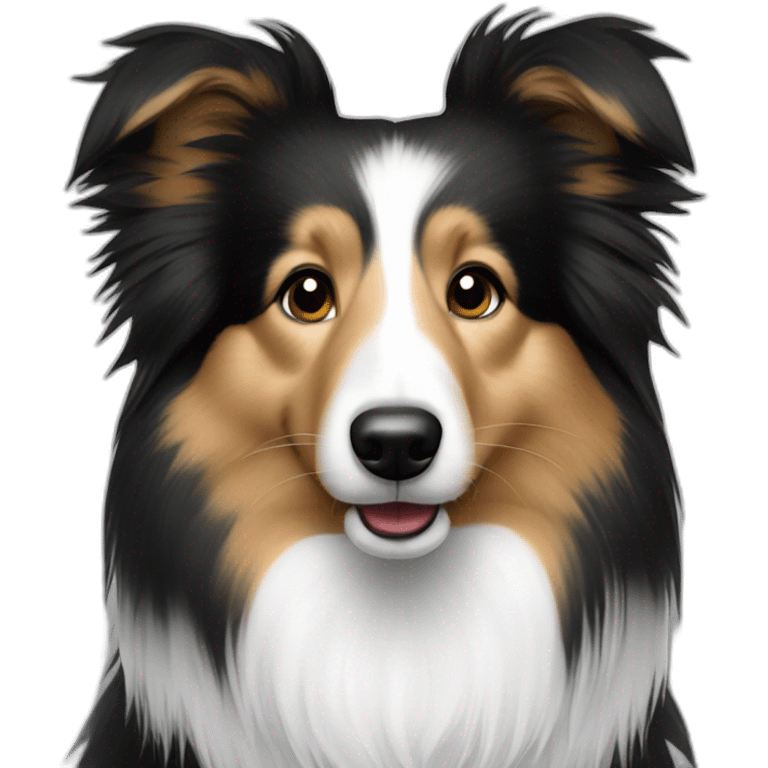 sheltie black white fur emoji