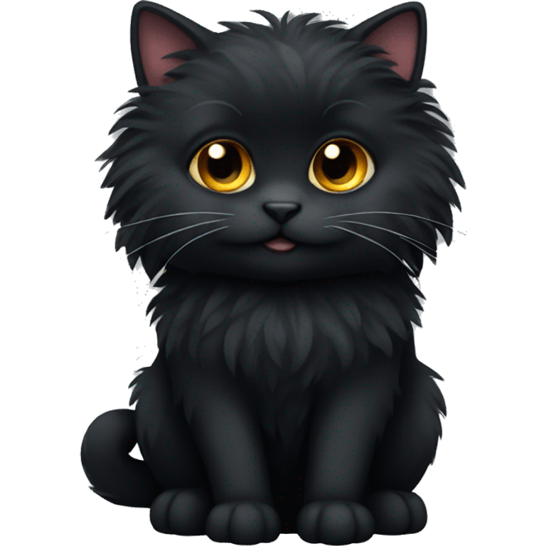 black fluffy cat emoji