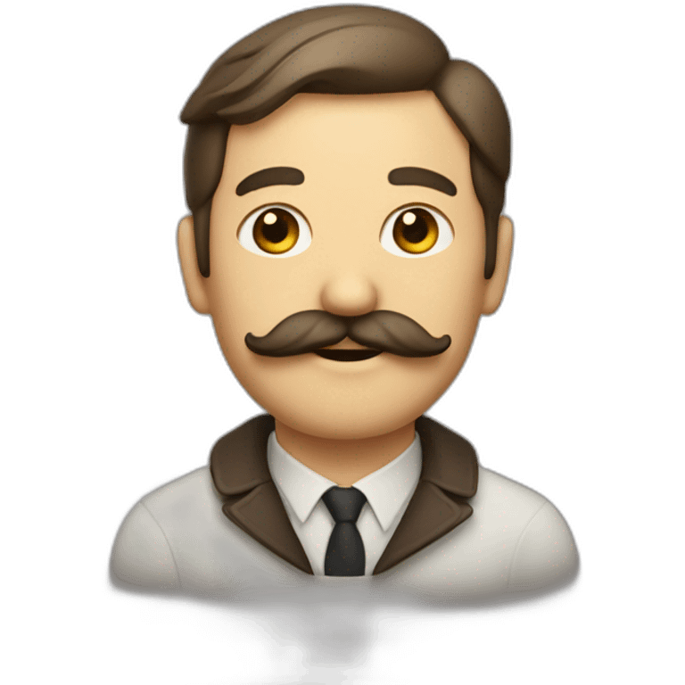 Homme avec une moustache carrée emoji