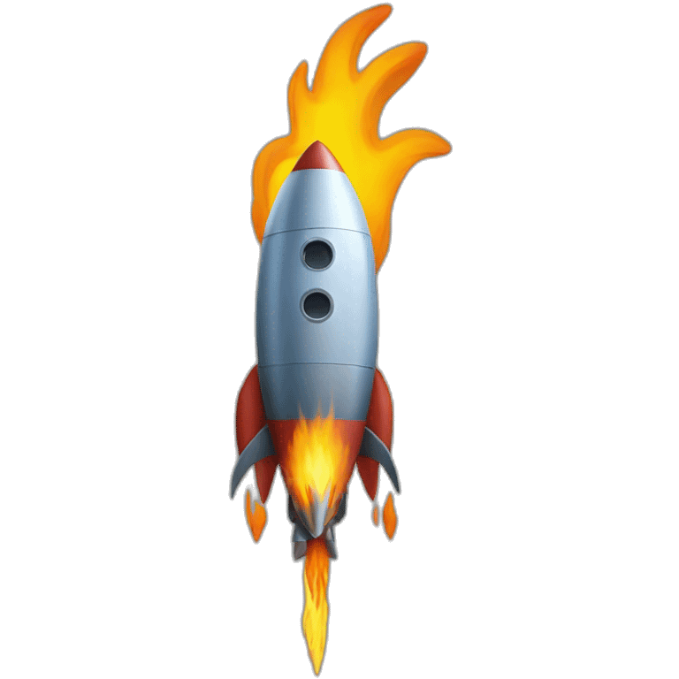 rocket with flame shaped as Ukrainian trident emoji