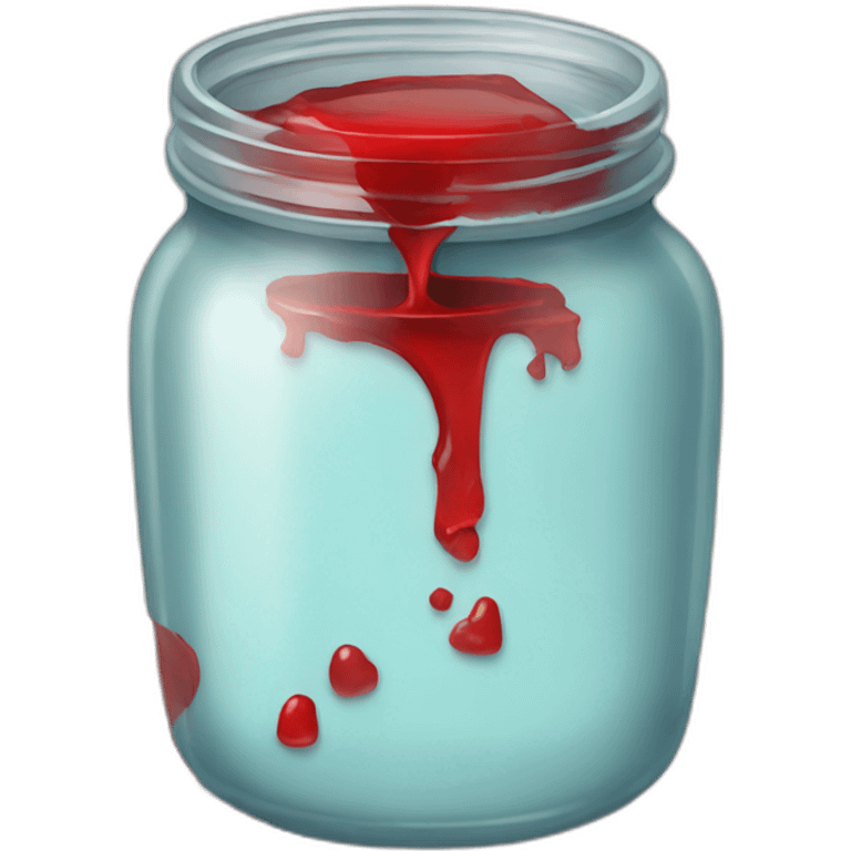 broken jar with red sirup leak emoji