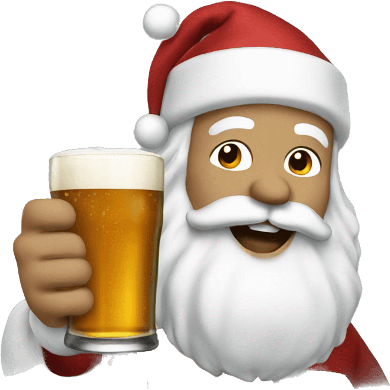 Santa drinking a pint emoji