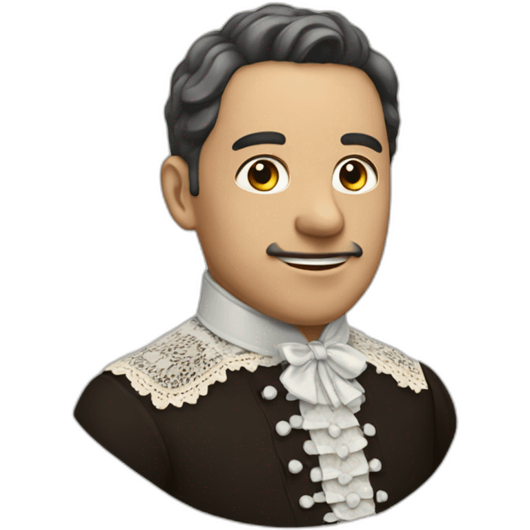 man wearing a lace jabot emoji