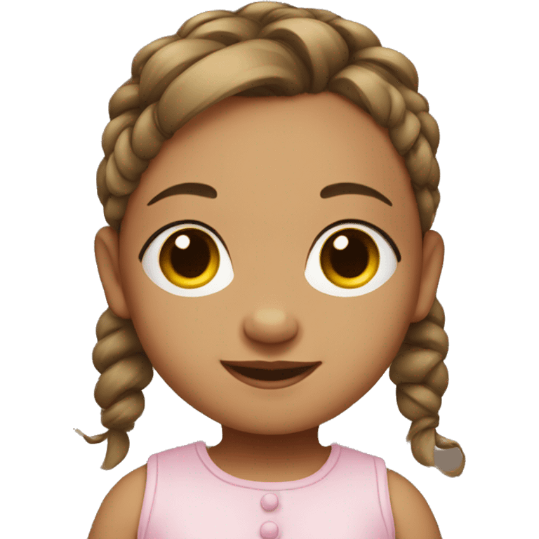 Baby girl with brown pigtails emoji