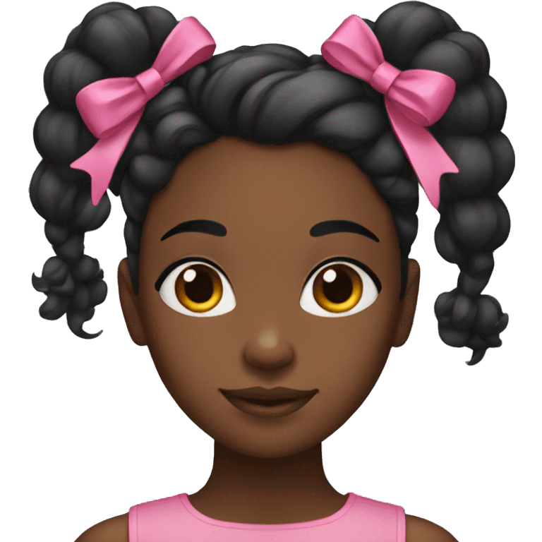 black girl with bow in hair emoji