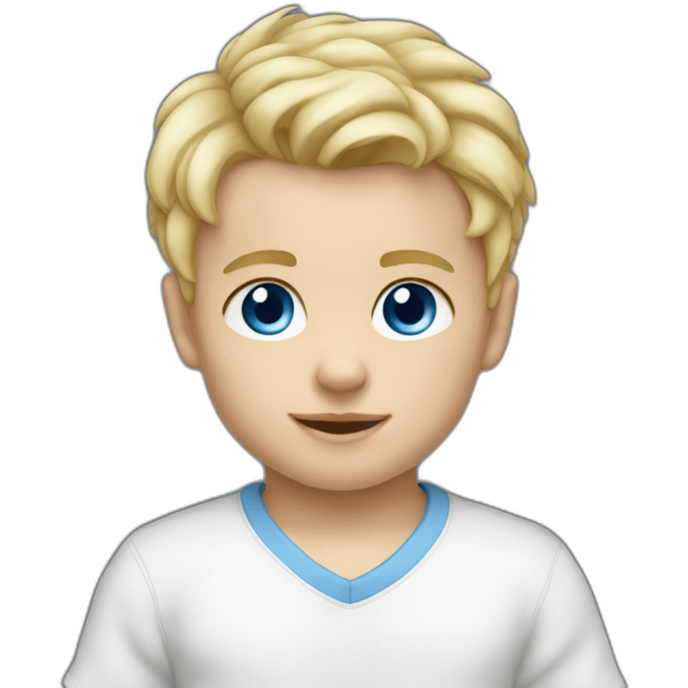 Infant boy blond hair blue eyes emoji