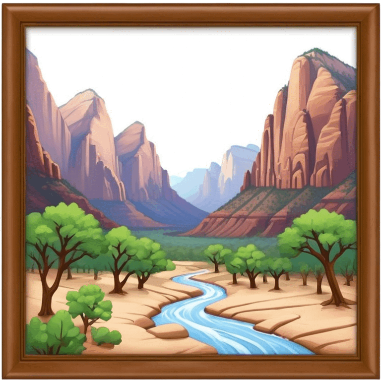 isometric exterior view of zion national park emoji