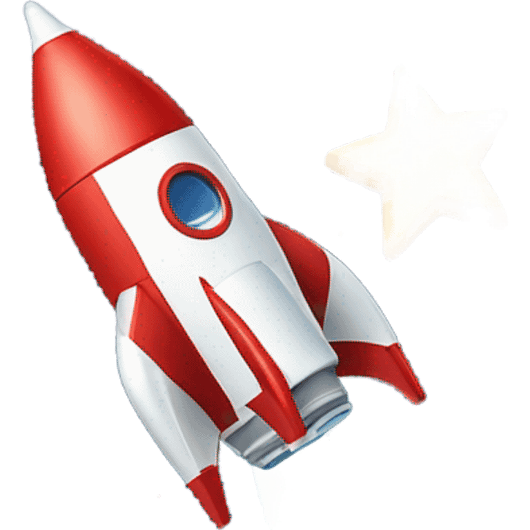 rocket flies to the star emoji