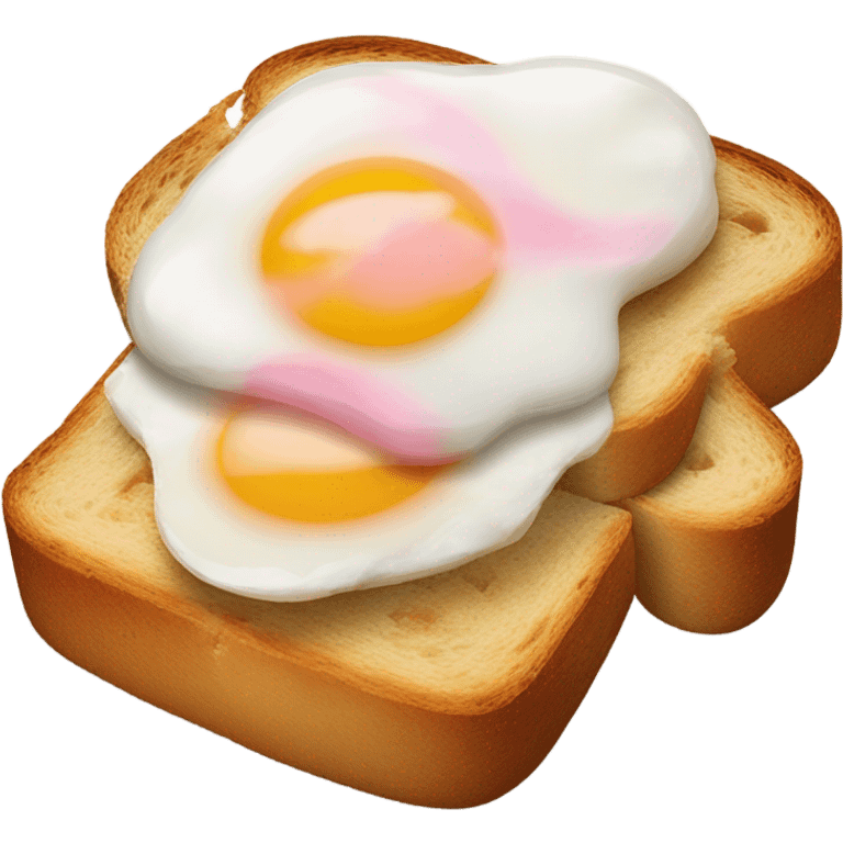 toast bread with pink egg emoji