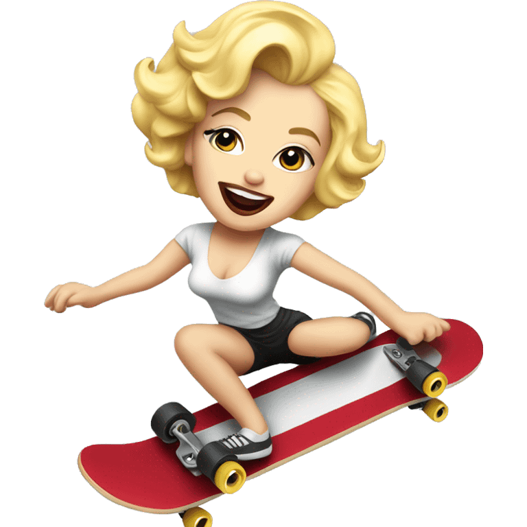 Marilyn Monroe skateboarding  emoji