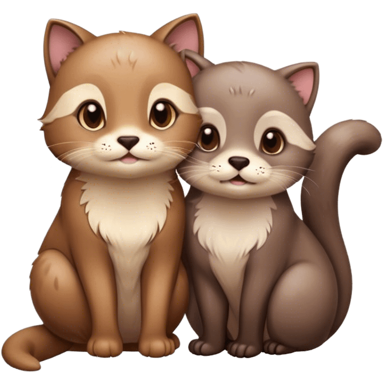 cat and otter cute emoji