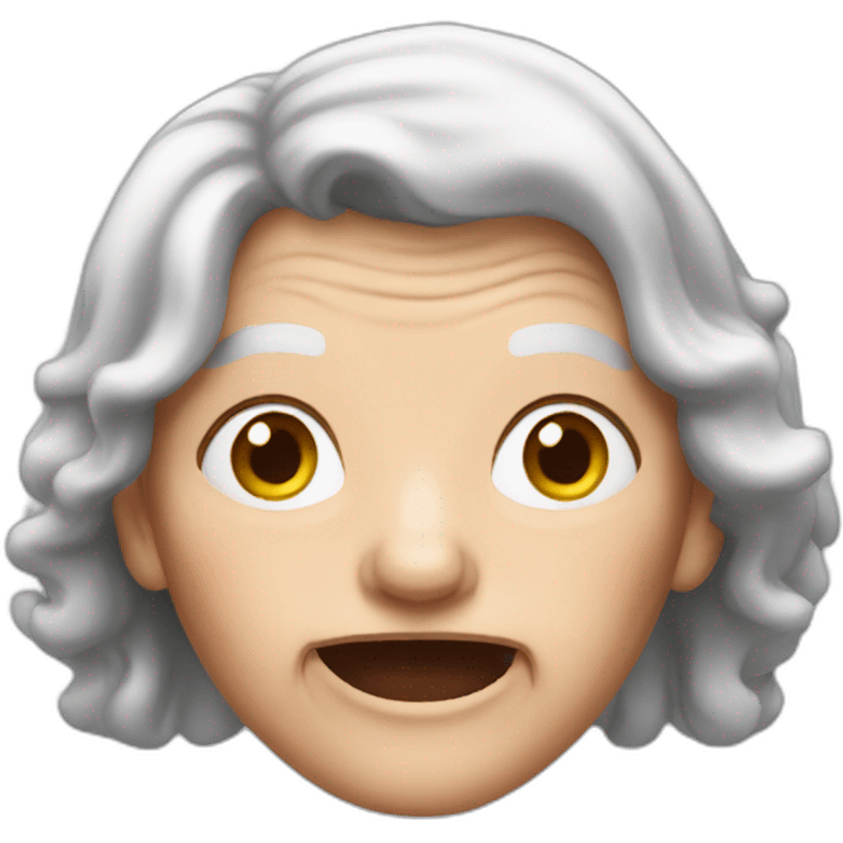 Crazy old lady with long red hair  emoji