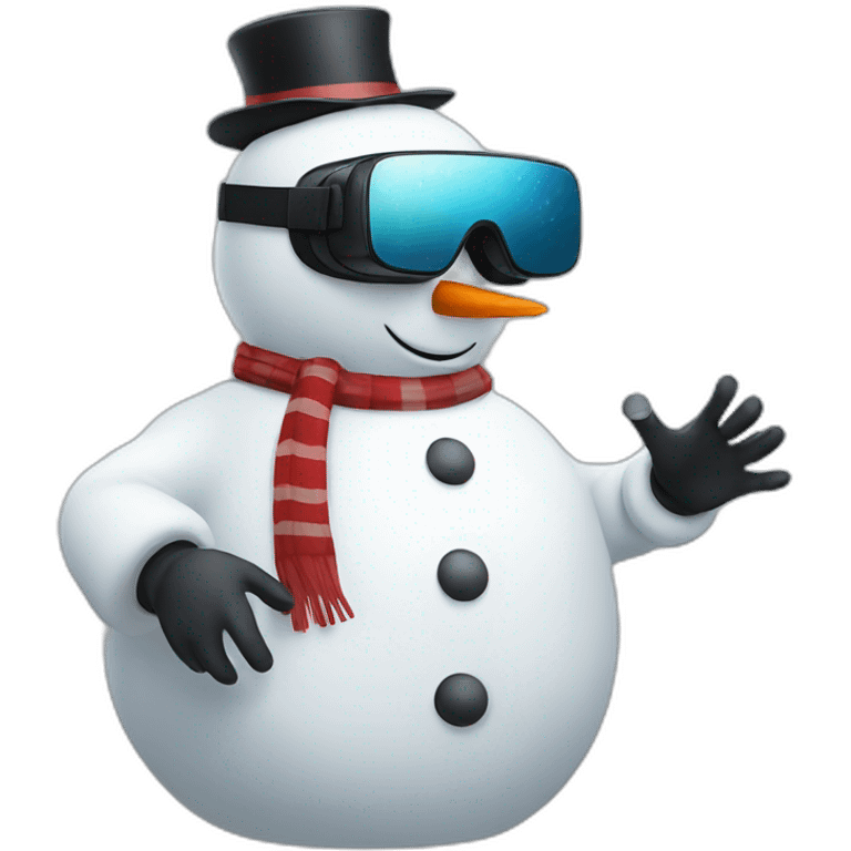 snowman wearing vr headset emoji