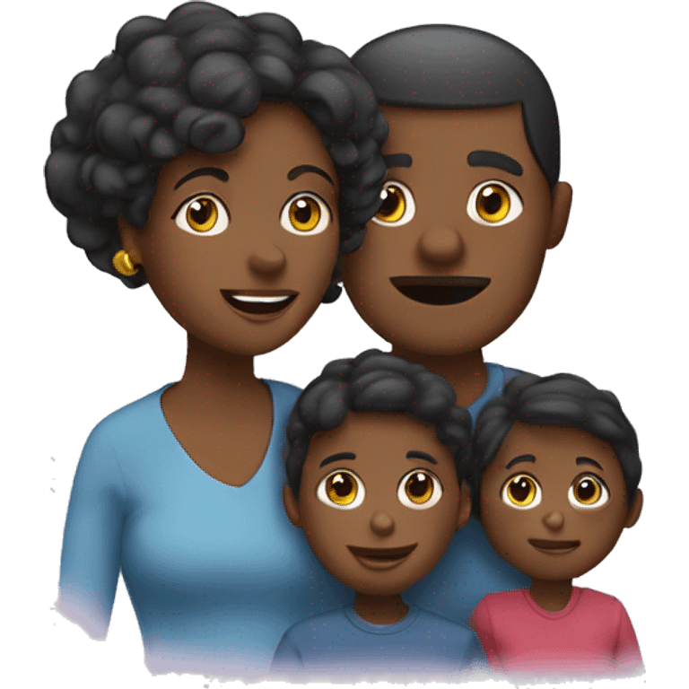 une famille noir de 3 enfants et 2 parents emoji