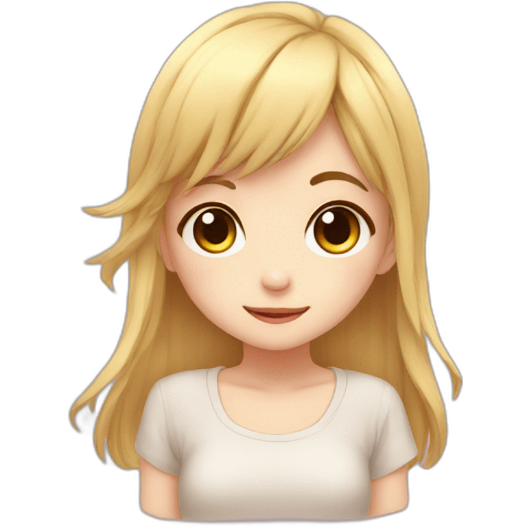 Cute face anime girl emoji