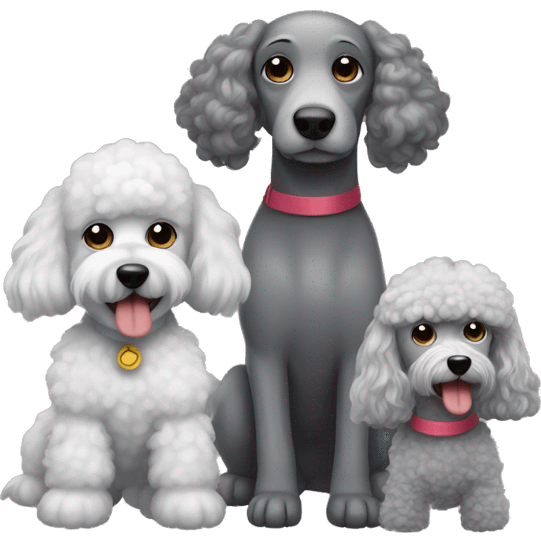 a grey dog with the race dwarf poodle and schizu emoji