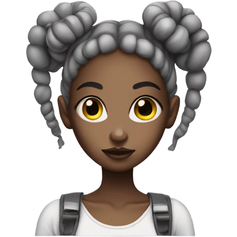 alien girl with space buns emoji