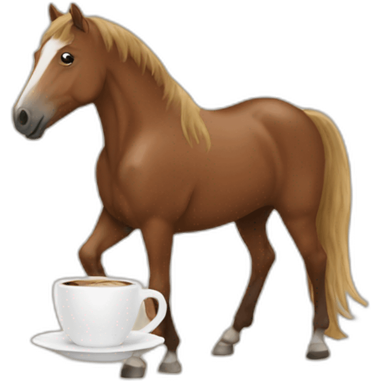 horse with coffee emoji