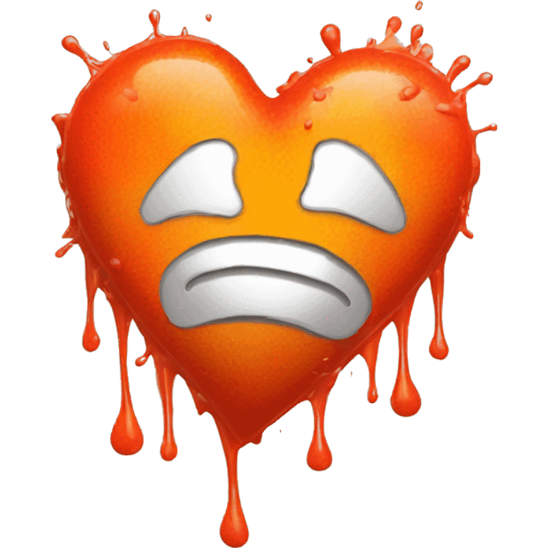 splattered paint heart glowing red-orange warmth emoji