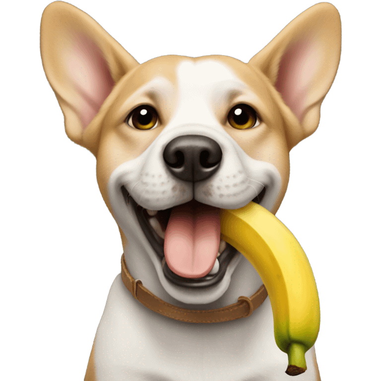 Dog with banana emoji