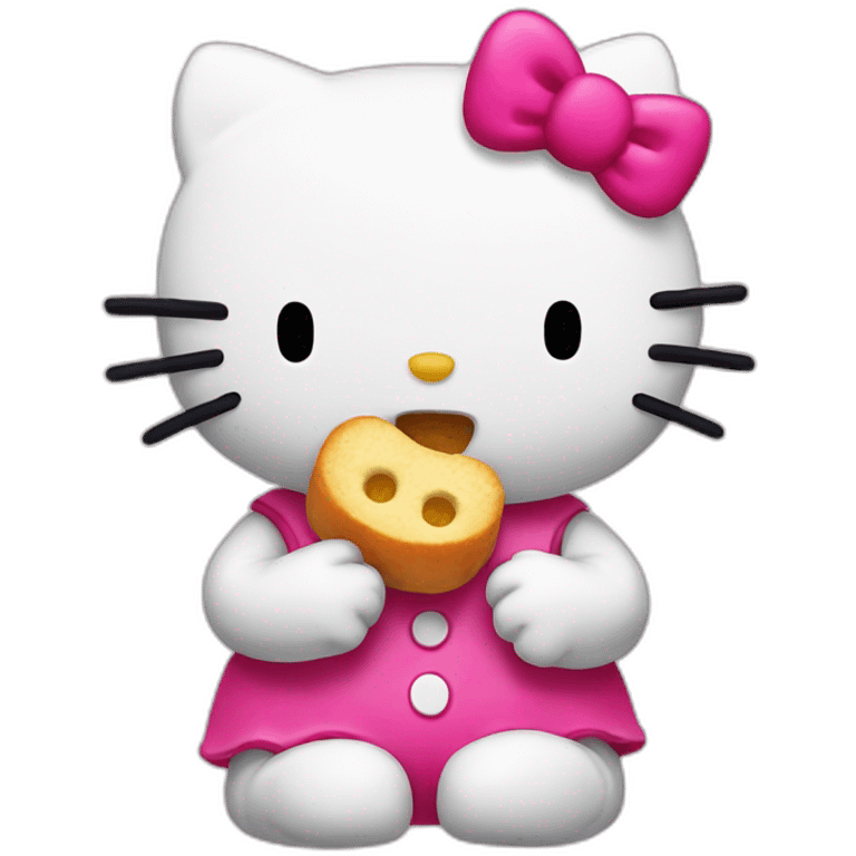 Hello kitty eating emoji