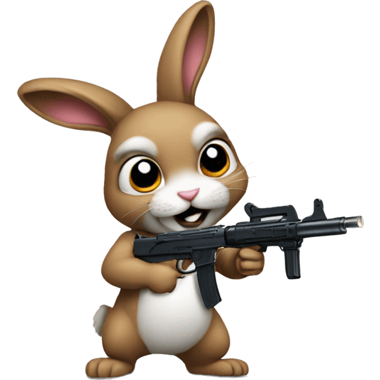 bunny with a gun emoji