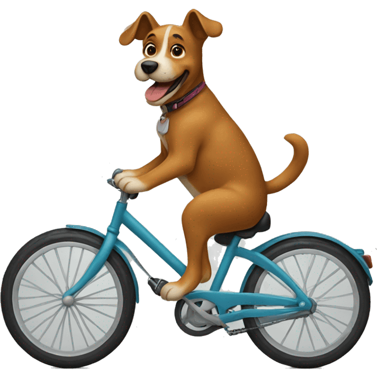 A dog riding a bike  emoji