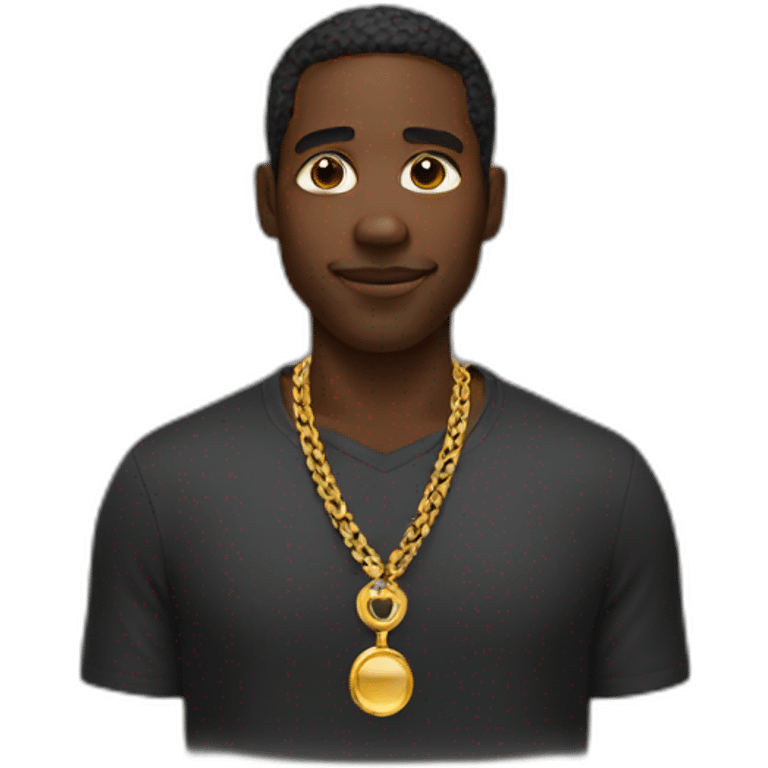 black man with a gold necklace emoji