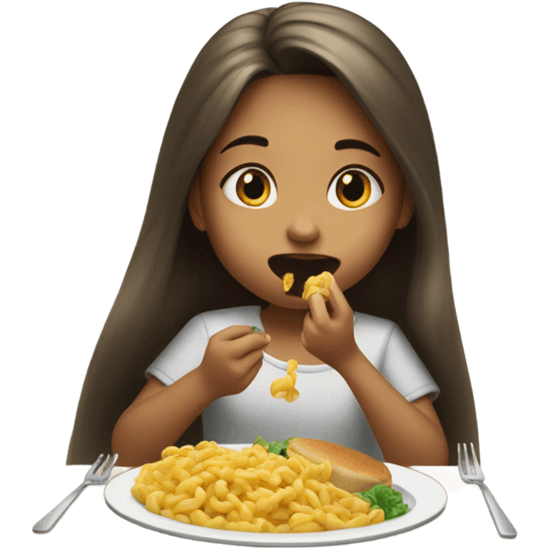 Girl eating food emoji